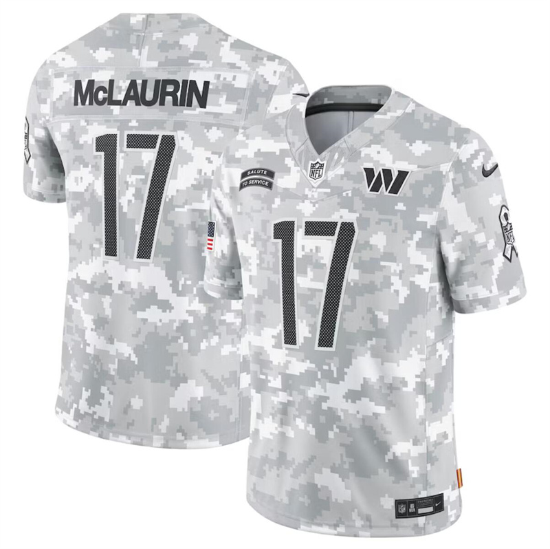 Men's Washington Commanders #17 Terry McLaurin 2024 F.U.S.EArctic Camo Salute to Service Limited Stitched Football Jersey