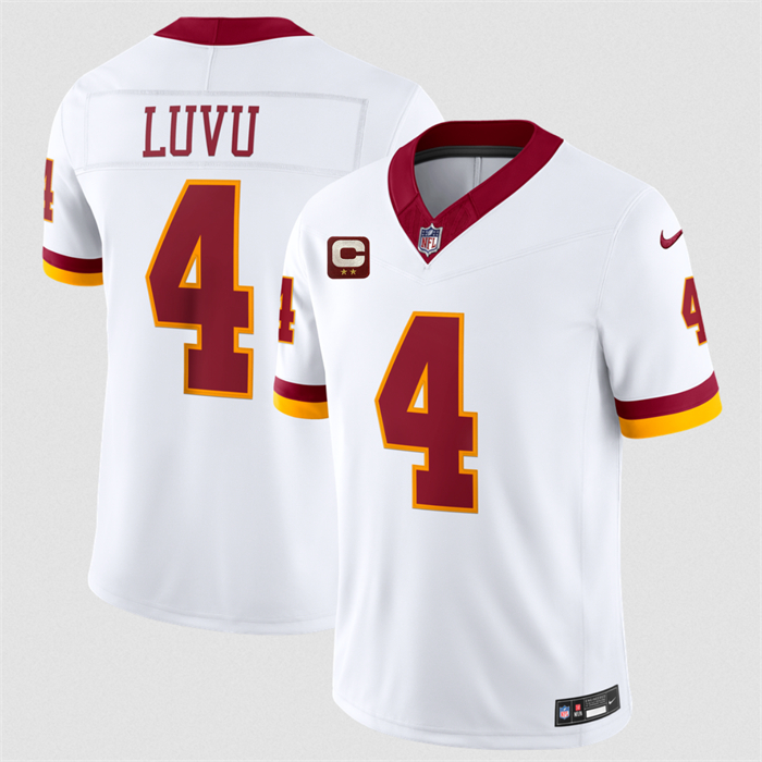 Men's Washington Commanders #4 Frankie Luvu White 2026 F.U.S.E. With 2-Star C Patch Vapor Limited Stitched Football Jersey