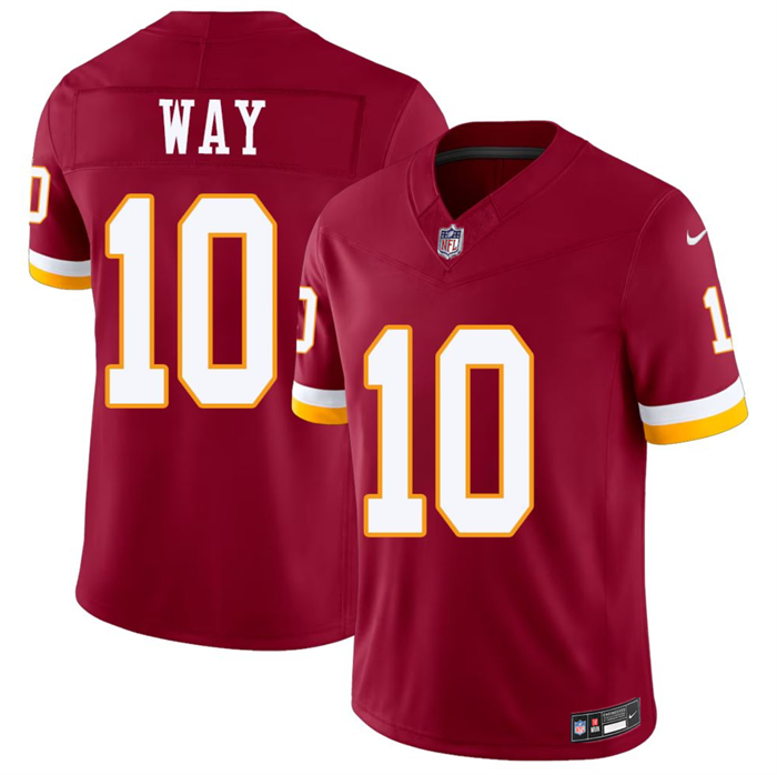 Men's Washington Commanders #10 Tress Way Burgundy 2026 F.U.S.E. Vapor Limited Stitched Football Jersey