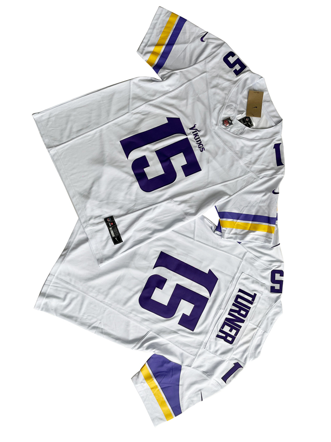 Men's Minnesota Vikings #15 Dallas Turner White 2024 Draft F.U.S.E Vapor Untouchable Limited Stitched Jersey
