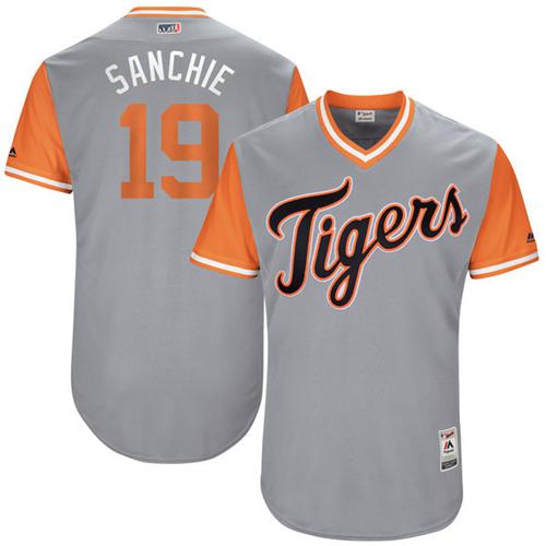 Tigers #19 Anibal Sanchez Gray "Sanchie" Players Weekend Authentic Stitched MLB Jersey