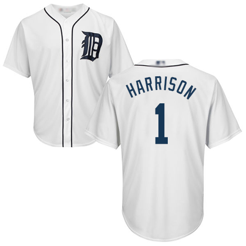 Tigers #1 Josh Harrison White New Cool Base Stitched MLB Jersey