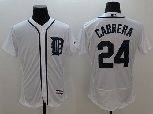 Tigers #24 Miguel Cabrera White Flexbase Authentic Collection Stitched MLB Jersey