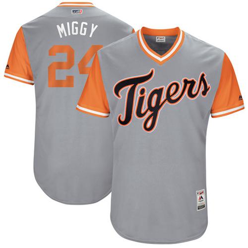 Tigers #24 Miguel Cabrera Gray "Miggy" Players Weekend Authentic Stitched MLB Jersey