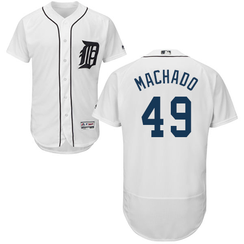 Tigers #49 Dixon Machado White Flexbase Authentic Collection Stitched MLB Jersey