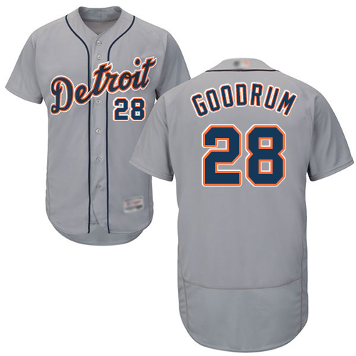 Tigers #28 Niko Goodrum Grey Flexbase Authentic Collection Stitched MLB Jersey