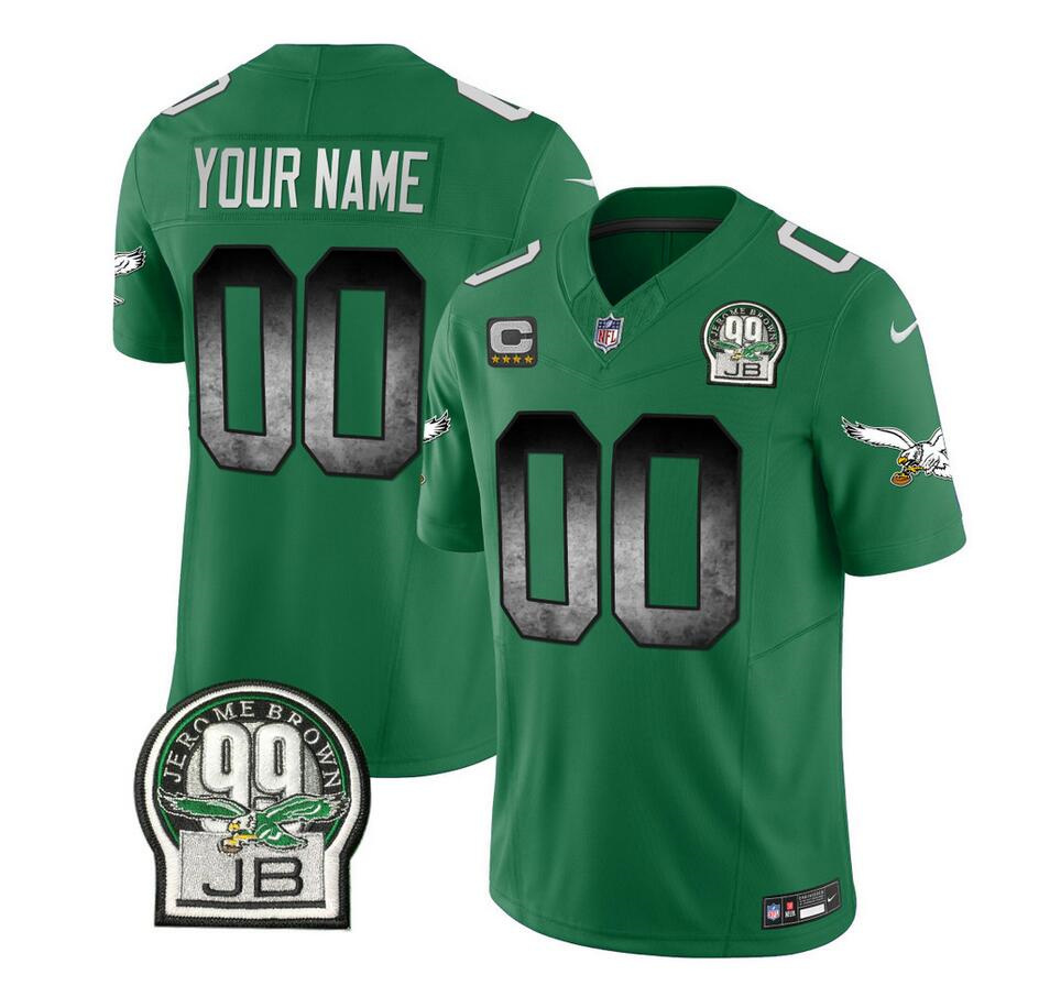 Men's Philadelphia Eagles Active Player Custom Green 2023 F.U.S.E. Throwback Vapor Untouchable Limited Stitched Football Jersey