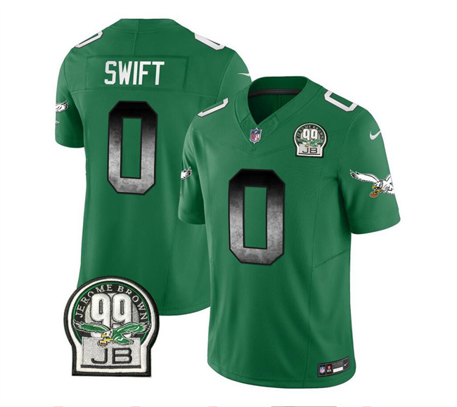 Men's Philadelphia Eagles #0 D'Andre Swift Green 2023 F.U.S.E. Throwback Vapor Untouchable Limited Stitched Football Jersey