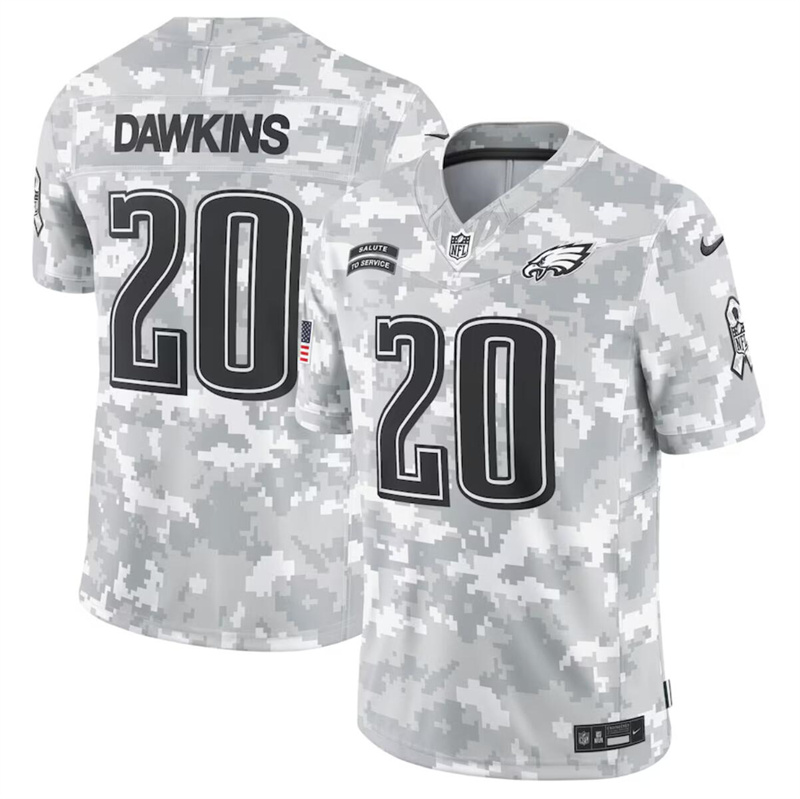 Men's Philadelphia Eagles #20 Brian Dawkins 2024 F.U.S.E Arctic Camo Salute to Service Limited Stitched Football Jersey Men's Philadelphia Eagles #20 Brian Dawkins 2024 F.U.S.E Arctic Camo Salute to Service Limited Stitched Football Jersey