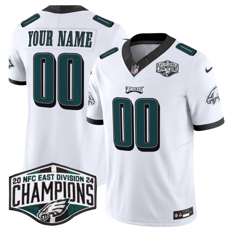 Men's Philadelphia Eagles Active Player Custom White 2024 NFC East Champions F.U.S.E. Vapor Untouchable Limited Stitched Football Jersey Men's Philadelphia Eagles Active Player Custom White 2024 NFC East Champions F.U.S.E. Vapor Untouchable Limited Stitched Football Jersey