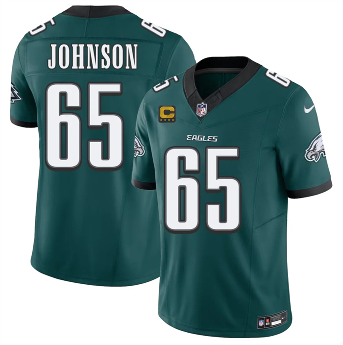 Men's Philadelphia Eagles #65 Lane Johnson Green 2026 F.U.S.E. 4-Star C Patch Vapor Untouchable Limited Stitched Football Jersey
