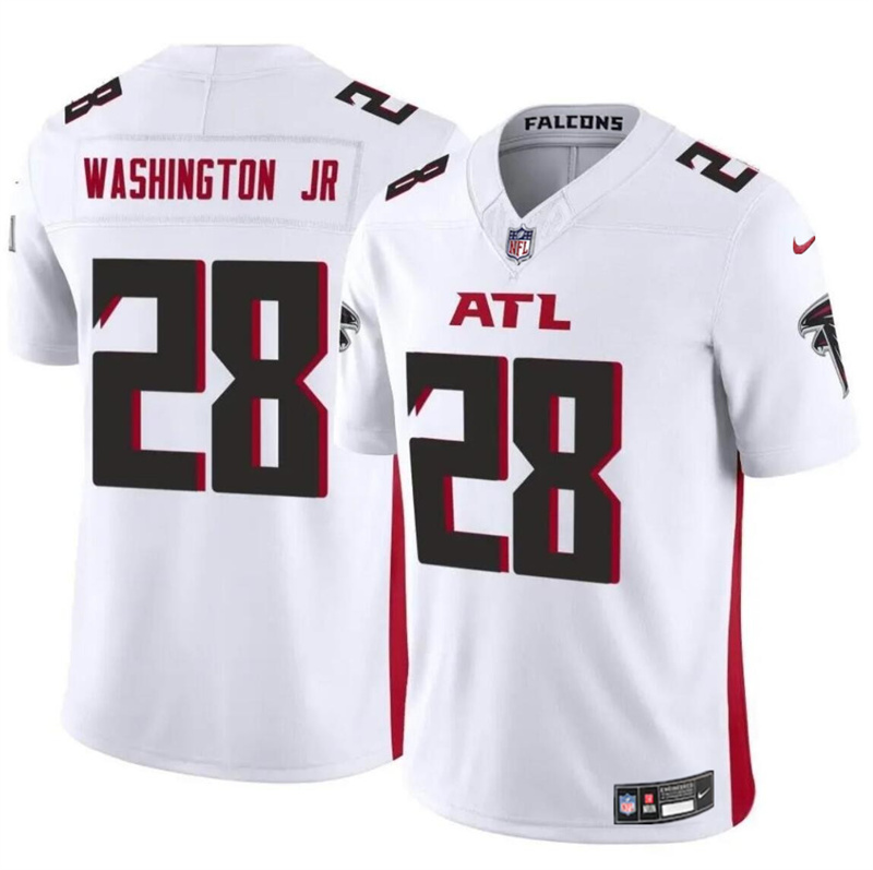 Men's Atlanta Falcons #28 Carlos Washington Jr White 2024 F.U.S.E Vapor Untouchable Limited Stitched Football Jersey