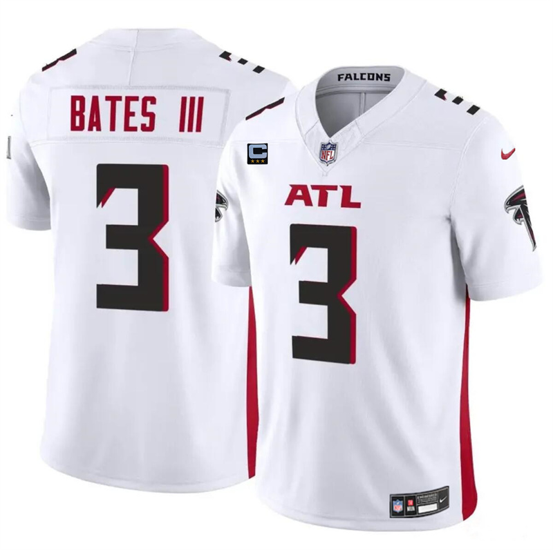 Men's Atlanta Falcons #3 Jessie Bates III White 2024 F.U.S.E With 3-Star C Patch Vapor Untouchable Limited Stitched Football Jersey