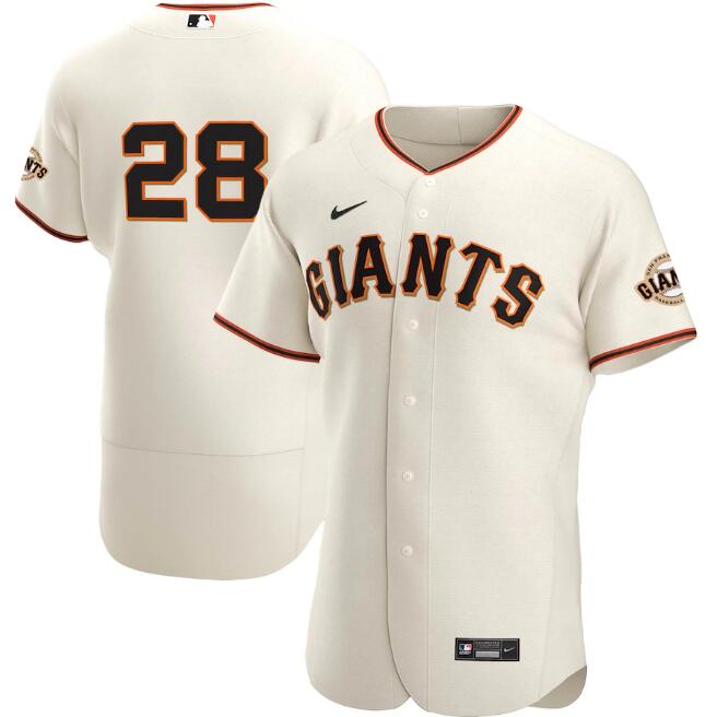 Men's San Francisco Giants #28 Buster Posey Cream MLB Flex Base Stitched Jersey