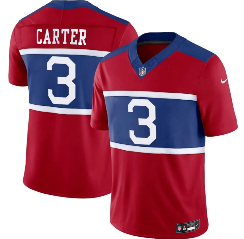 Men's New York Giants #3 Abdul Carter Red 2026 Alternate Vapor F.U.S.E. Limited Stitched Football Jersey