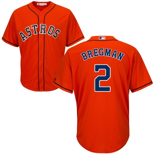 Astros #2 Alex Bregman Orange New Cool Base Stitched MLB Jersey
