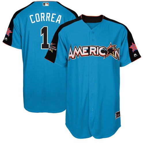 Astros #1 Carlos Correa Blue 2017 All-Star American League Stitched MLB Jersey