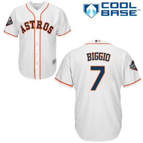 Astros #7 Craig Biggio White New Cool Base 2019 World Series Bound Stitched MLB Jersey