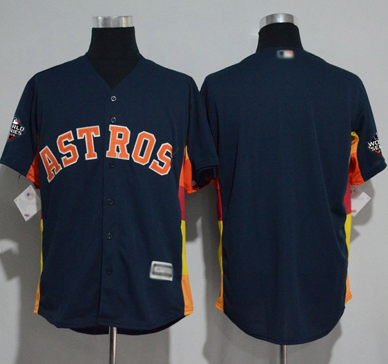 Astros Blank Navy Blue New Cool Base 2019 World Series Bound Stitched MLB Jersey