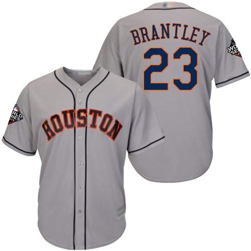 Astros #23 Michael Brantley Grey New Cool Base 2019 World Series Bound Stitched MLB Jersey