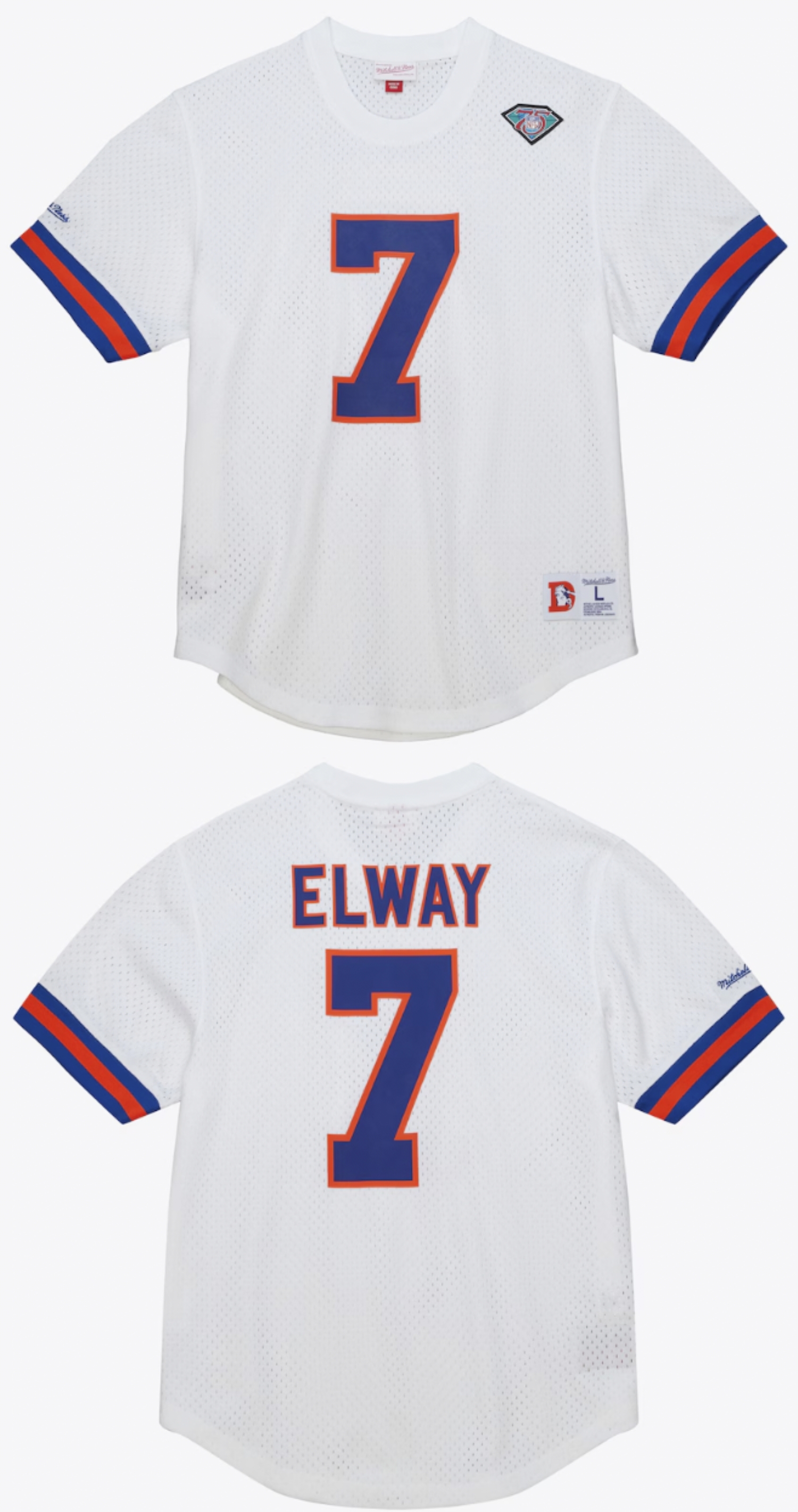 Men's Denver Broncos #7 John Elway White Retired Stitched Jersey