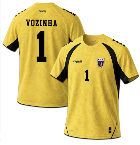 Men's Cape Verde #1 Vozinha Yellow 2026 World Cup Goalkeeper Soccer Jersey