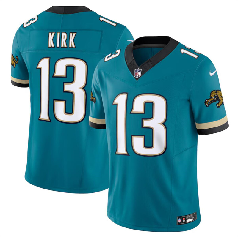 Men's Jacksonville Jaguars #13 Christian Kirk Teal 2024 F.U.S.E. Prowler Throwback Vapor Limited Stitched Football Jersey