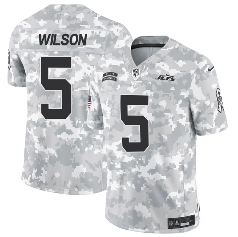 Men's New York Jets #5 Garrett Wilson 2024 F.U.S.E Arctic Camo Salute to Service Limited Stitched Football Jersey Men's New York Jets #5 Garrett Wilson 2024 F.U.S.E Arctic Camo Salute to Service Limited Stitched Football Jersey