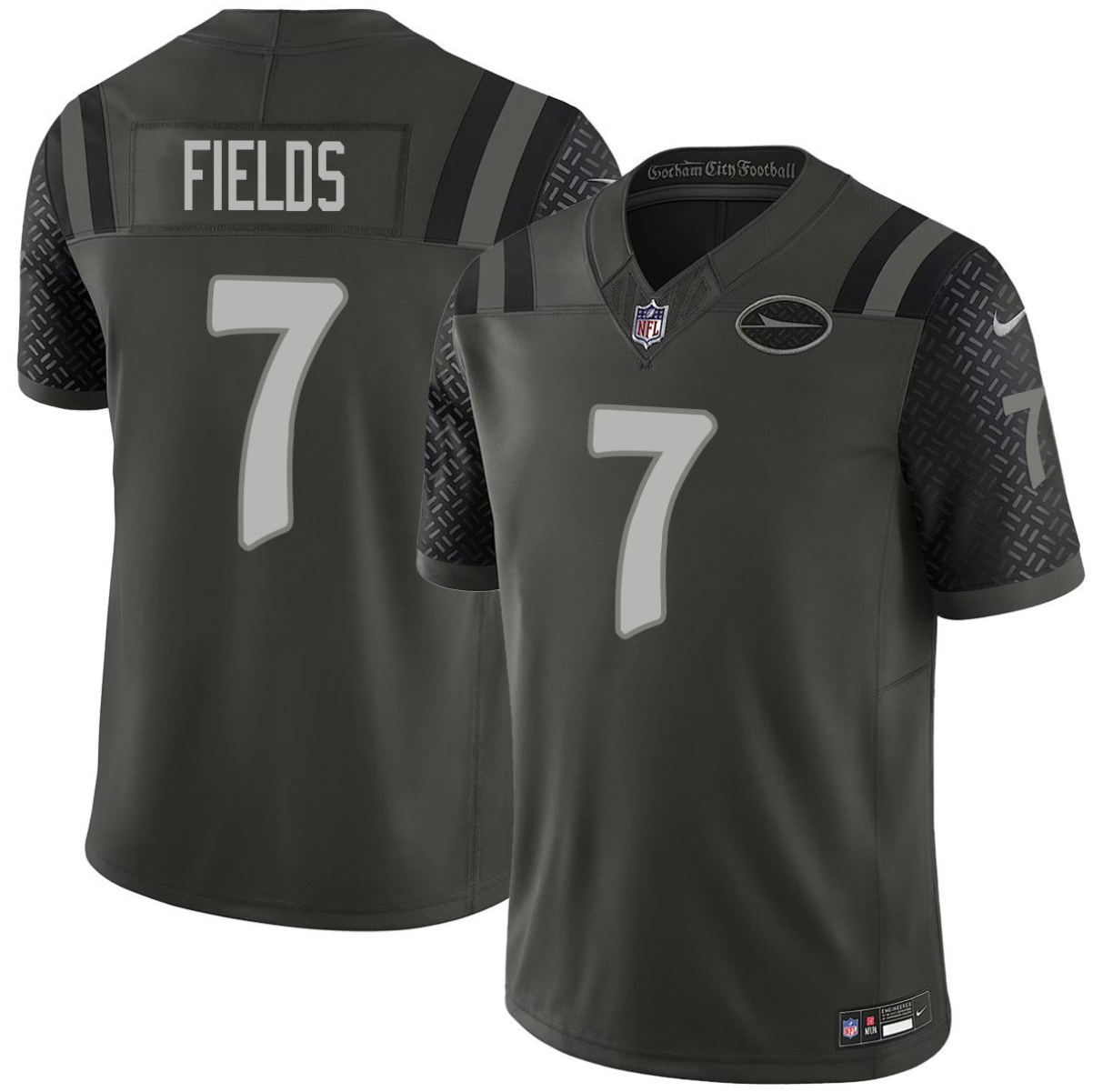 Men's New York Jets #7 Justin Fields Black 2025 F.U.S.E. “Rivalries” Vapor Limited Stitched Football Jersey Men's New York Jets #7 Justin Fields Black 2025 F.U.S.E. “Rivalries” Vapor Limited Stitched Football Jersey