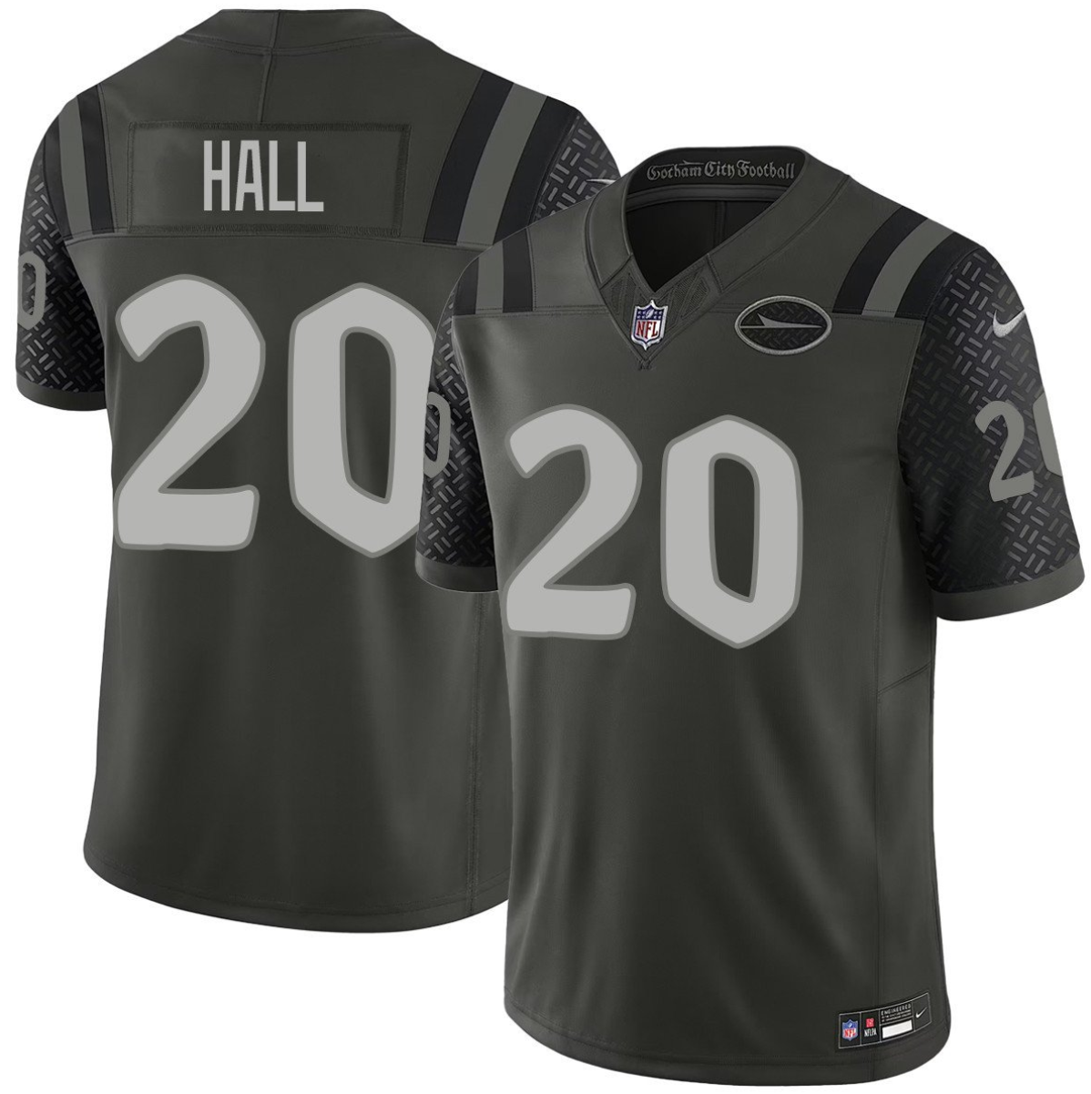 Men's New York Jets #20 Breece Hall Black 2025 F.U.S.E. “Rivalries” Vapor Limited Stitched Football Jersey