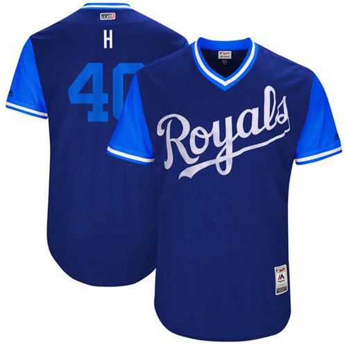 Royals #40 Kelvin Herrera Navy "H" Players Weekend Authentic Stitched MLB Jersey
