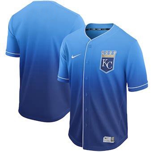 Nike Royals Blank Royal Fade Authentic Stitched MLB Jersey