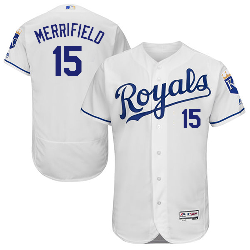 Royals #15 Whit Merrifield White Flexbase Authentic Collection Stitched MLB Jersey