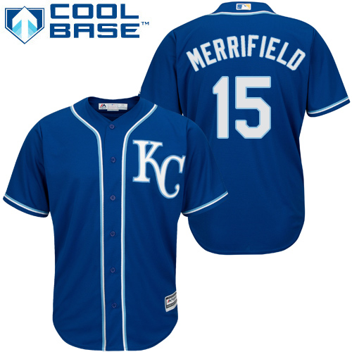 Royals #15 Whit Merrifield Royal Blue New Cool Base Alternate 2 Stitched MLB Jersey