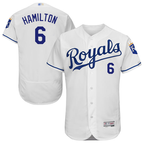 Royals #6 Billy Hamilton White Flexbase Authentic Collection Stitched MLB Jersey