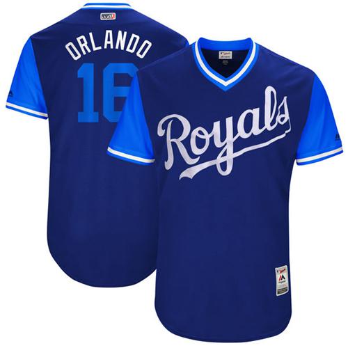 Royals #16 Paulo Orlando Navy "Orlando" Players Weekend Authentic Stitched MLB Jersey