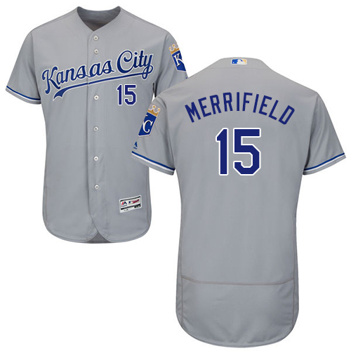 Royals #15 Whit Merrifield Grey Flexbase Authentic Collection Stitched MLB Jersey