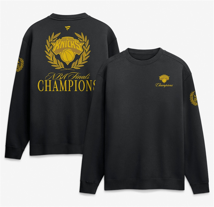 Men's New York Knicks Black 2026 Finals Champions 250th Sweatshirt Men's New York Knicks Black 2026 Finals Champions 250th Sweatshirt