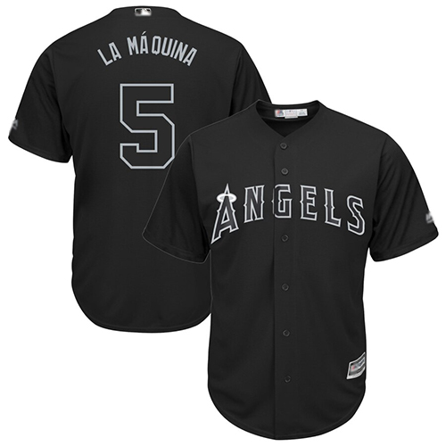 Angels of Anaheim #5 Albert Pujols Black "La Maquina" Players Weekend Cool Base Stitched MLB Jersey