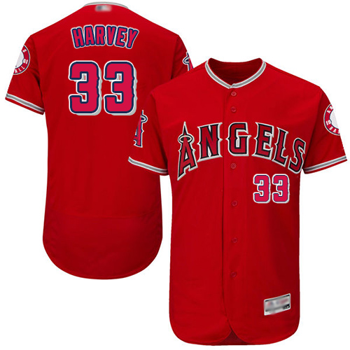 Angels of Anaheim #33 Matt Harvey Red Flexbase Authentic Collection Stitched MLB Jersey