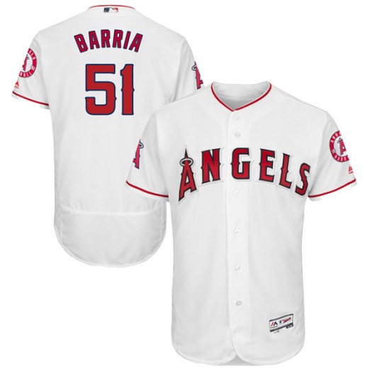 Angels of Anaheim #51 Jaime Barria White Flexbase Authentic Collection Stitched MLB Jersey