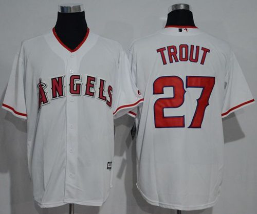 Angels of Anaheim #27 Mike Trout White New Cool Base Stitched MLB Jersey