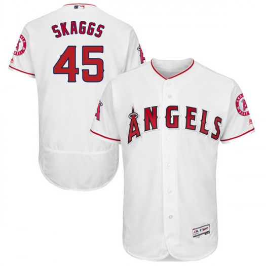 Angels of Anaheim #45 Tyler Skaggs White Flexbase Authentic Collection Stitched MLB Jersey