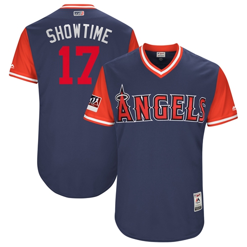 Angels of Anaheim #17 Shohei Ohtani Navy "Showtime" Players Weekend Authentic Stitched MLB Jersey