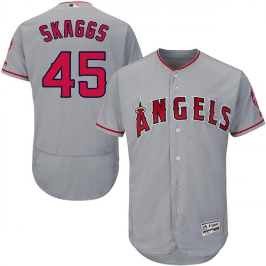 Angels of Anaheim #45 Tyler Skaggs Grey Flexbase Authentic Collection Stitched MLB Jersey