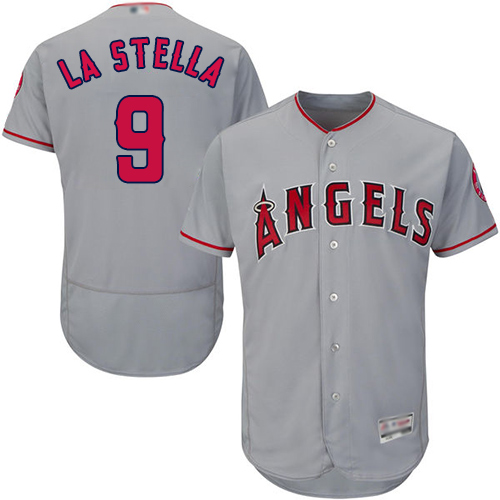 Angels of Anaheim #9 Tommy La Stella Grey Flexbase Authentic Collection Stitched MLB Jersey