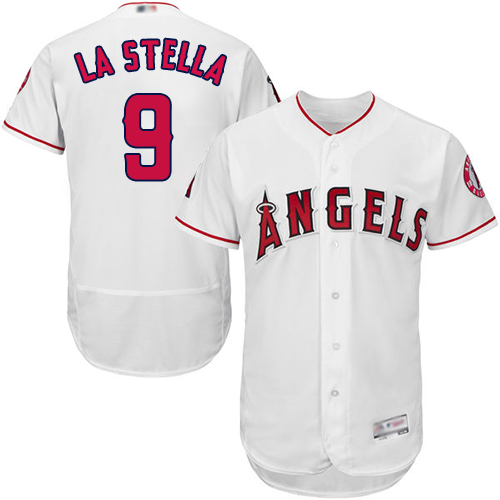 Angels of Anaheim #9 Tommy La Stella White Flexbase Authentic Collection Stitched MLB Jersey