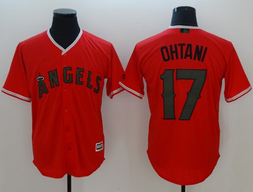 Angels of Anaheim #17 Shohei Ohtani Red New Cool Base 2018 Memorial Day Stitched MLB Jersey