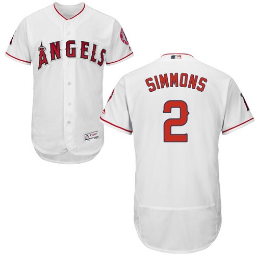 Angels of Anaheim #2 Andrelton Simmons White Flexbase Authentic Collection Stitched MLB Jersey