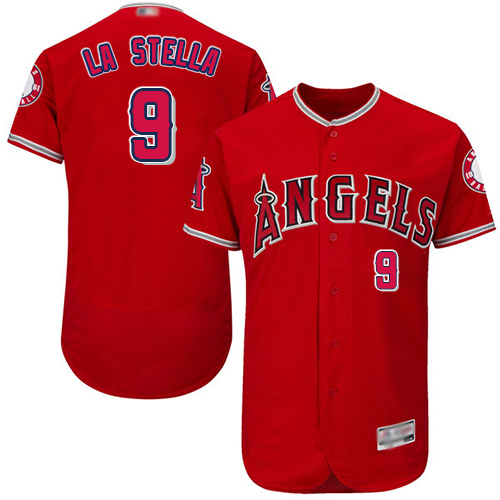 Angels of Anaheim #9 Tommy La Stella Red Flexbase Authentic Collection Stitched MLB Jersey